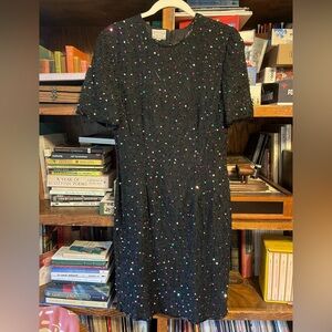 Vintage black sequin party dress
